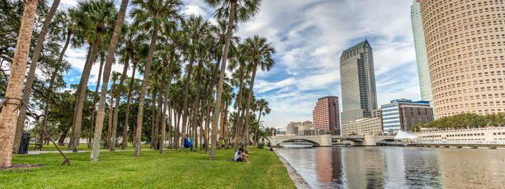 Downtown buildings along the Hillsborough River 